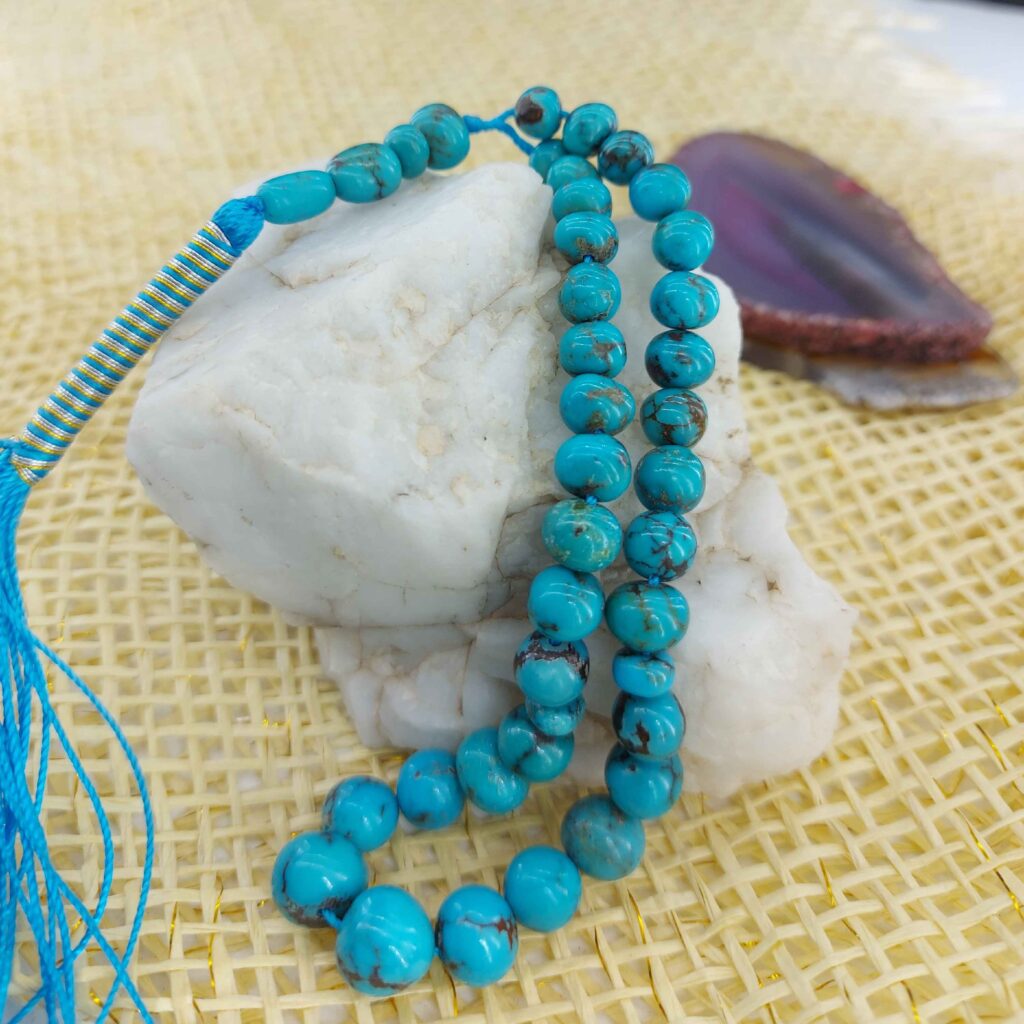 Chapelet turquoise de Neyshabur – 33 perles de prière Misbaha