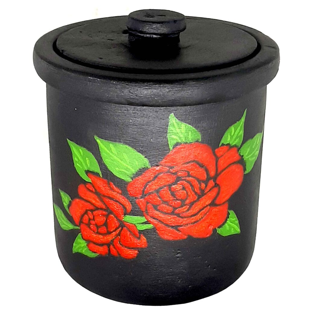 Pot Dizi Persan en Pierre pour Abgoosht avec Motif de Rose