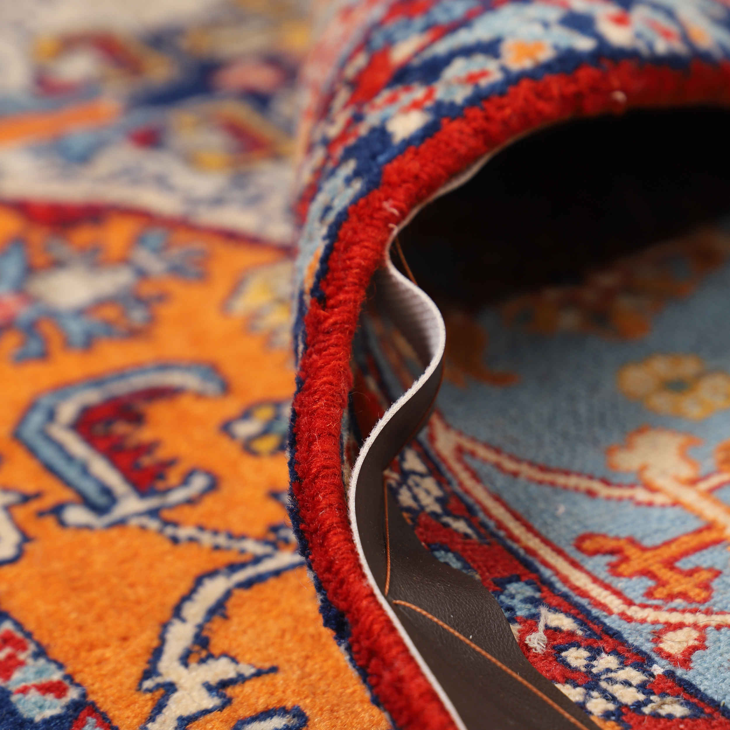 Tapis persan en laine noué à la main à Ispahan Herati orange