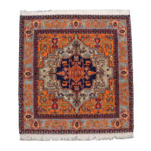 Tapis persan en laine noué à la main à Ispahan Herati orange
