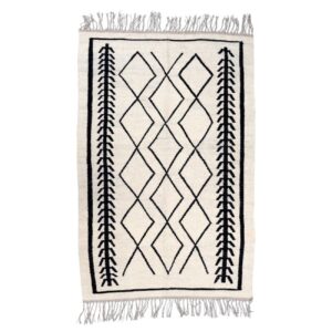 Tapis Kilim en laine persan tissé à la main, authentique dans le Fars, géométrique blanc