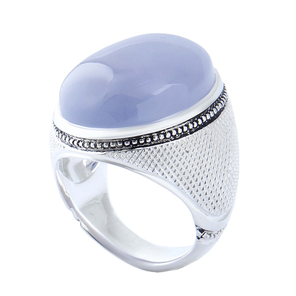 Bague en argent Aqeeq yéménite persane pour hommes