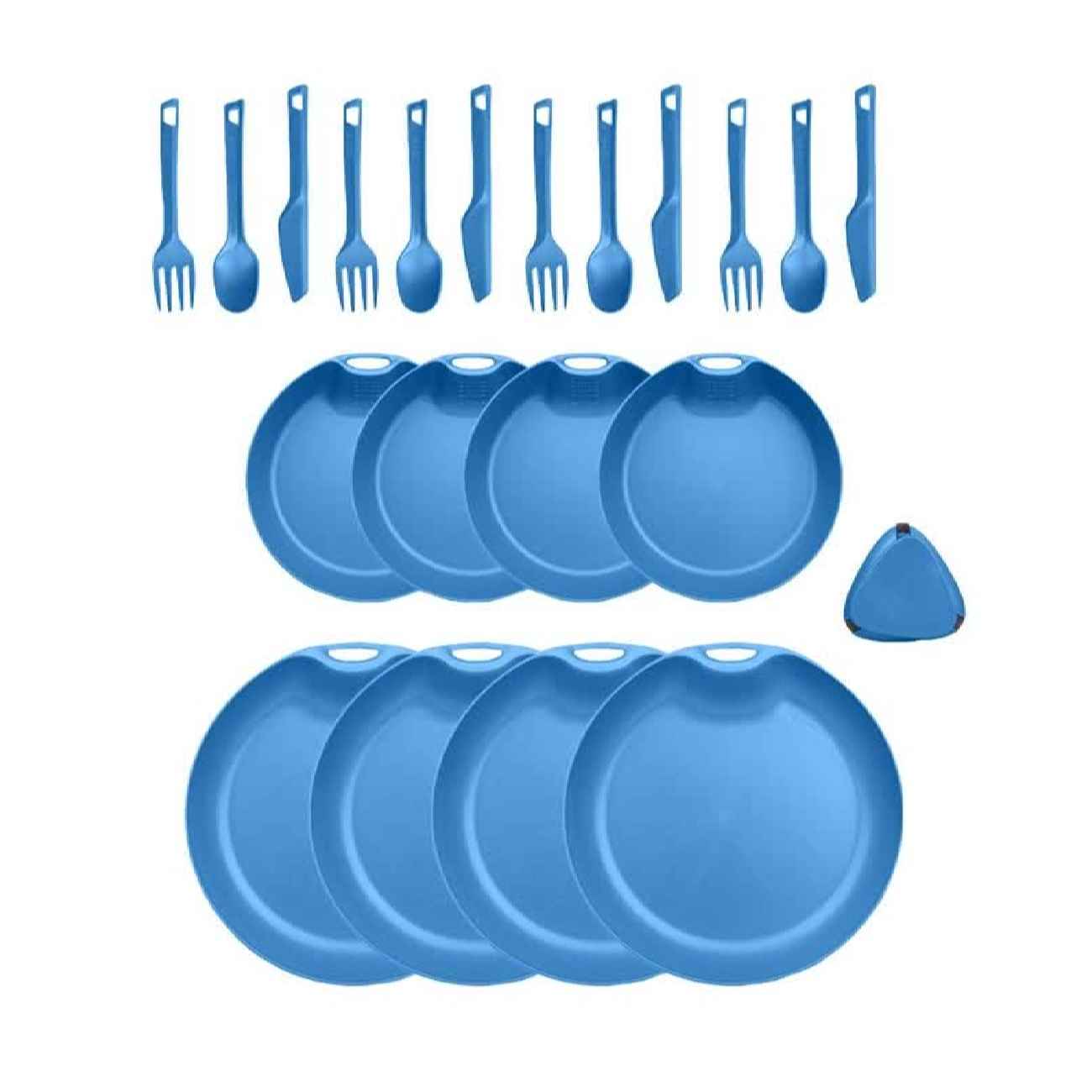 Ensemble de Vaisselle et Couverts Portable pour Camping – 4 Personnes