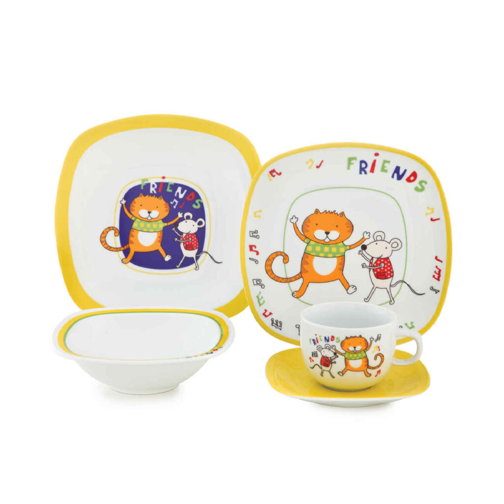 Service de repas iranien en porcelaine par Zariniran 5 pièces pour enfant – Design Amis