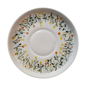 Plateau de Service en Céramique Artistique Peint à la Main avec Design Floral
