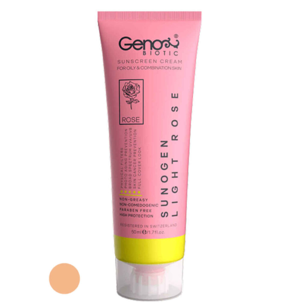 Geno Biotic Crème Solaire Teintée SPF50 pour Peaux Grasses et Mixtes (50 ml)