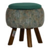 Pouf persan traditionnel avec pieds en bois en vert