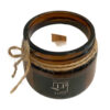 Bougie parfumée en pot marron avec parfum café