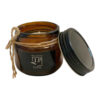 Bougie parfumée en pot marron avec parfum café