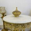Bol à sucre en laiton vintage avec design de couvercle délicat