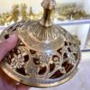 Bol à sucre en laiton vintage avec design de couvercle délicat