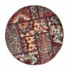 Tapis Persan Vintage Patchwork Noué à la Main Traditionnel Rouge