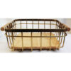 Panier à fruits en fil métallique avec base en bois doré chic et luxe