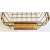 Panier à fruits en fil métallique avec base en bois doré chic et luxe