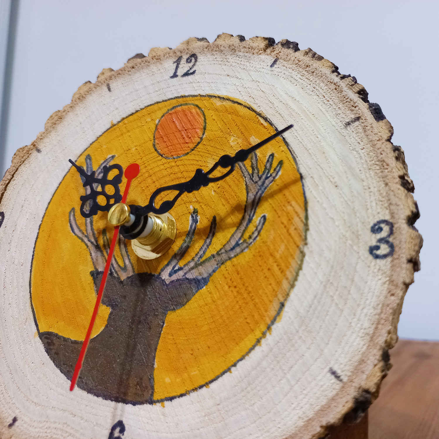 Horloge de Bureau en Bois – Motif Cerf