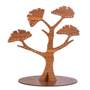 Porte-bijoux en bois et organisateur avec design arbre