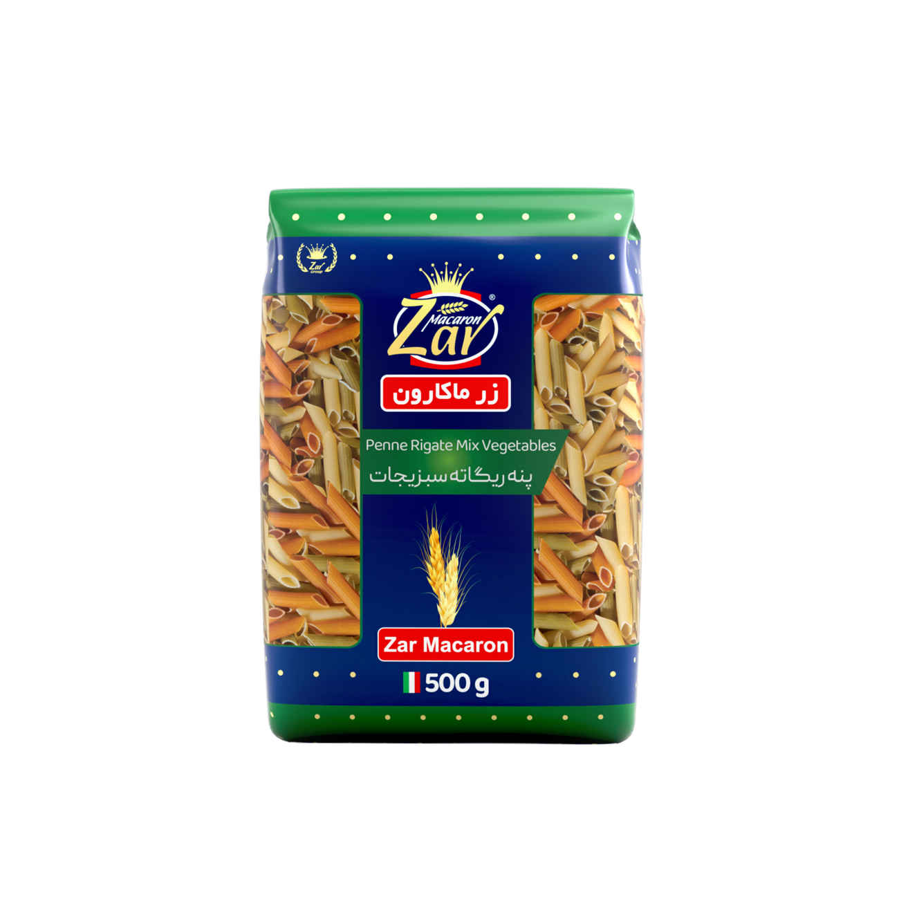 Pennes rigate végétariennes Zar Macaron – 500g : Pâtes nutritives avec épinards et paprika