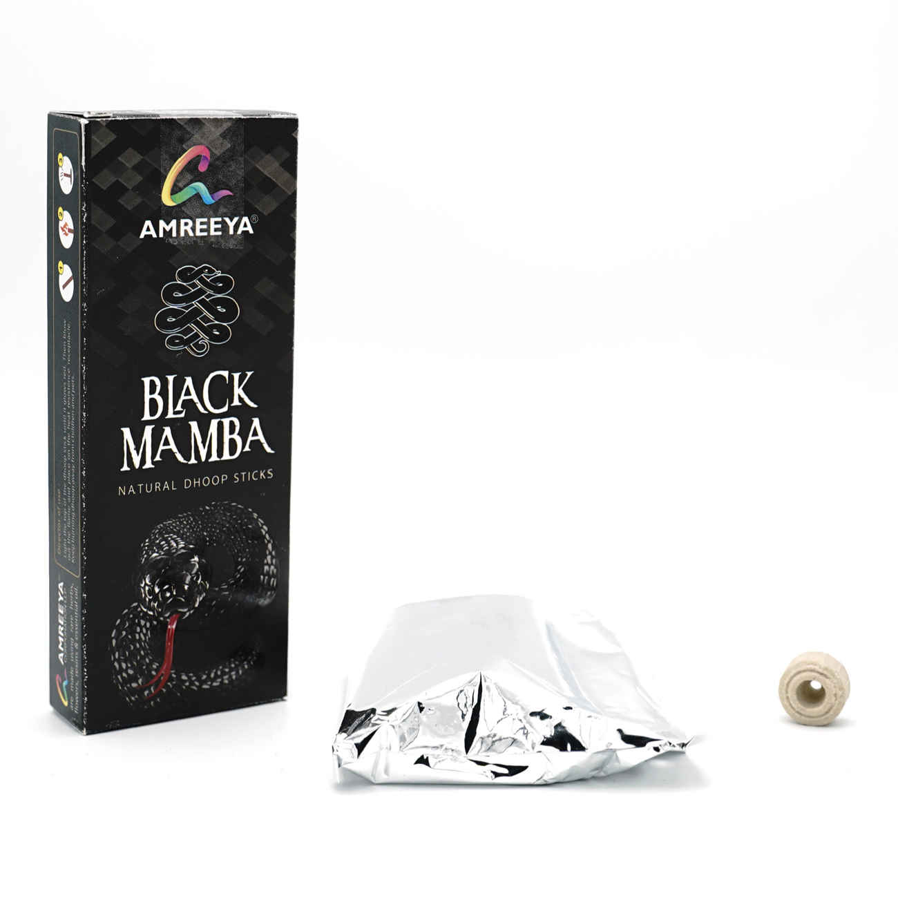 Amreeya Encens Dhoop Mamba Noir – 100 bâtons, pour la méditation