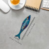 Marque-pages artistiques en bois inspirés du style persan – Motif poisson – Lot de 3