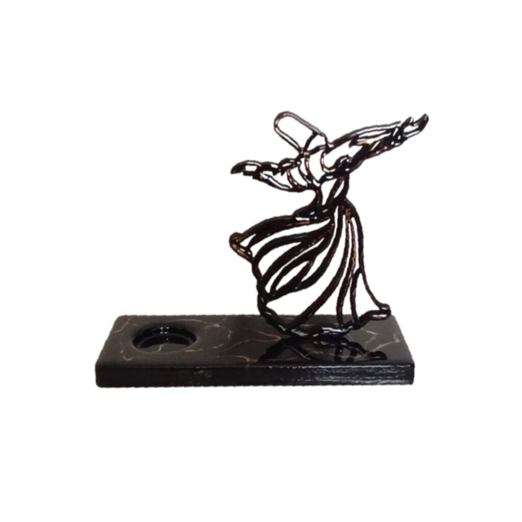 Porte-bougie artistique en résine - pour décoration intérieure avec design de danse Sama