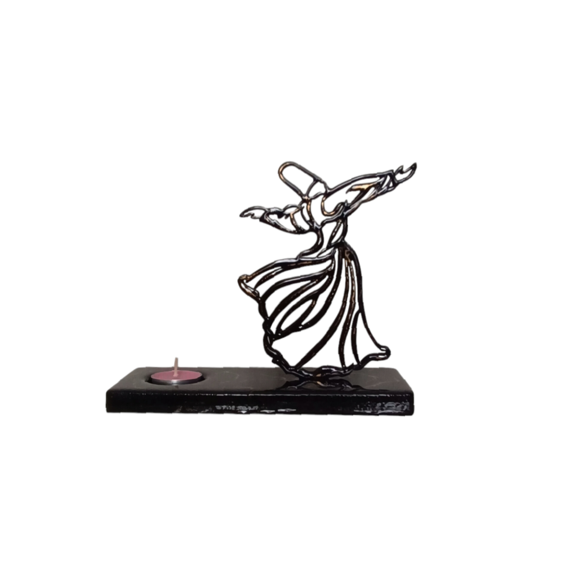 Porte-bougie artistique en résine – pour décoration intérieure avec design de danse Sama