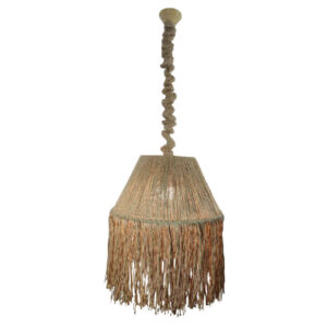 Suspension tissée fabriquée à la main – Lumière de plafond en chanvre rustique