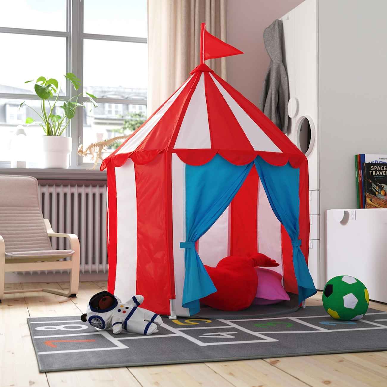Tente de jeu cosy pour enfants Modèle Château en rouge