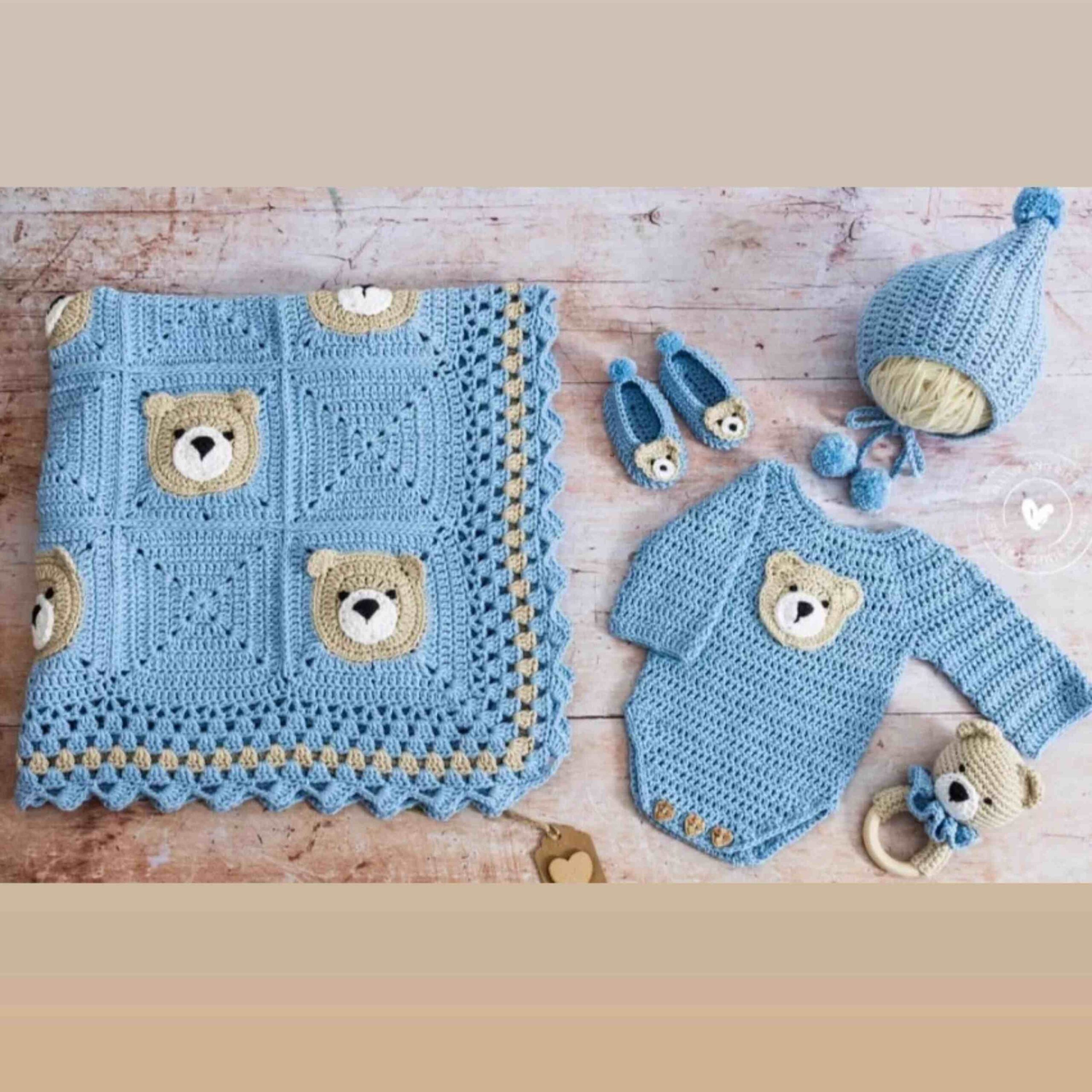 Dessus de Lit Bébé au Crochet Tissé à la Main – Pour le Berceau de Bébé, Fait avec Amour