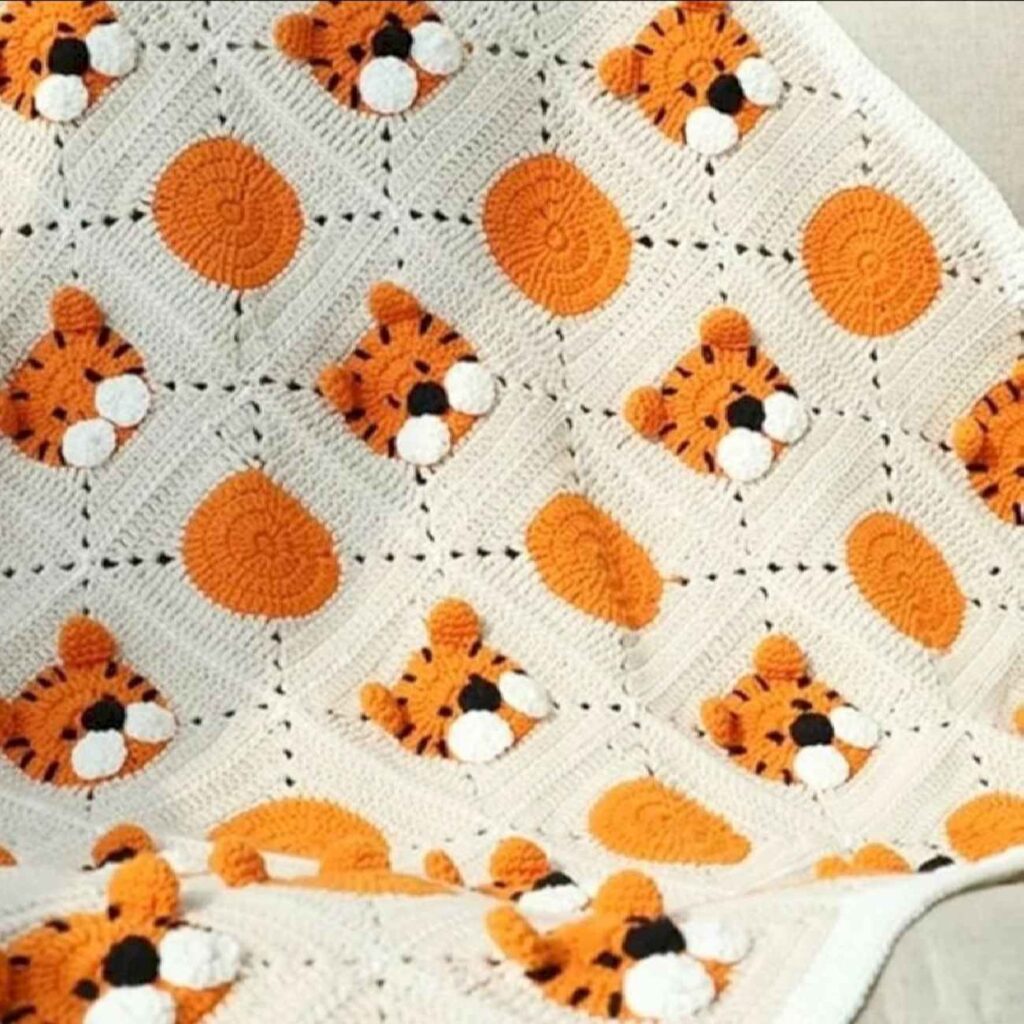 Dessus de Lit Bébé au Crochet Tissé à la Main – Une Touche Élégante pour la Chambre de Bébé