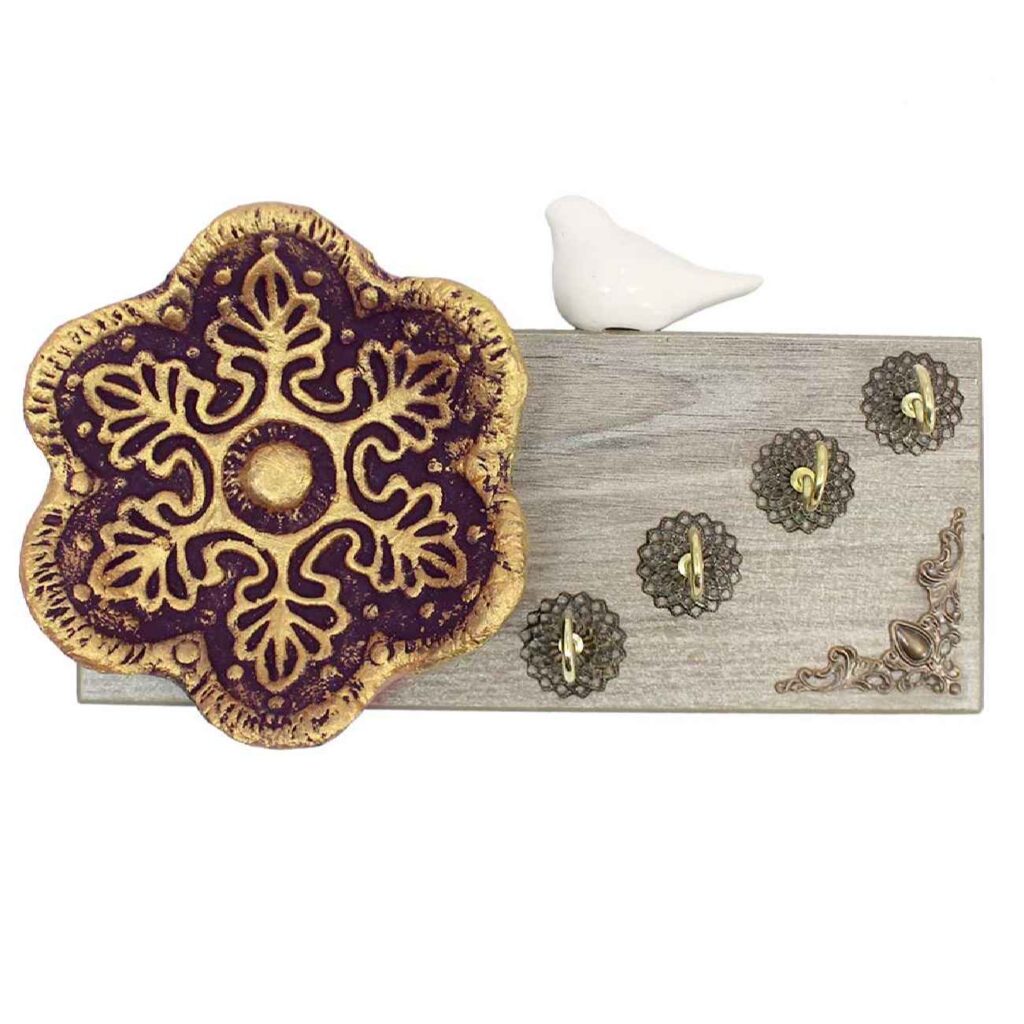 Porte-clés mural décoratif pour une clé organisée avec design de Crabe en doré