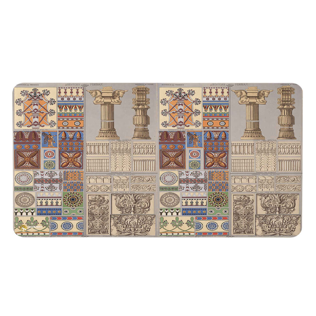 Tapis de souris avec design Takhte Jamshid en brun clair