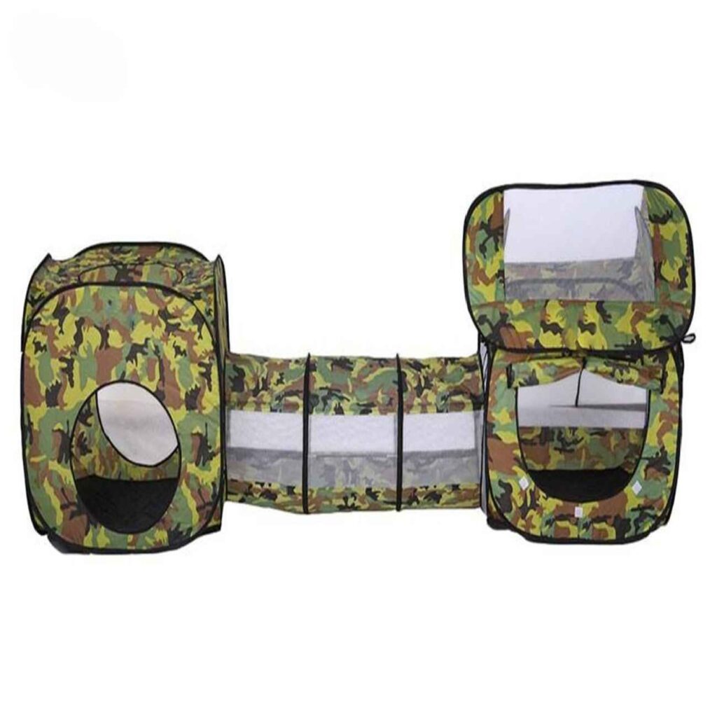 Double tente de jeu pour enfants Modèle Commando en vert