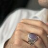 Bague en argent Aqeeq yéménite persane pour hommes - Authentique pierre d'agate yéménite fabriquée à la main