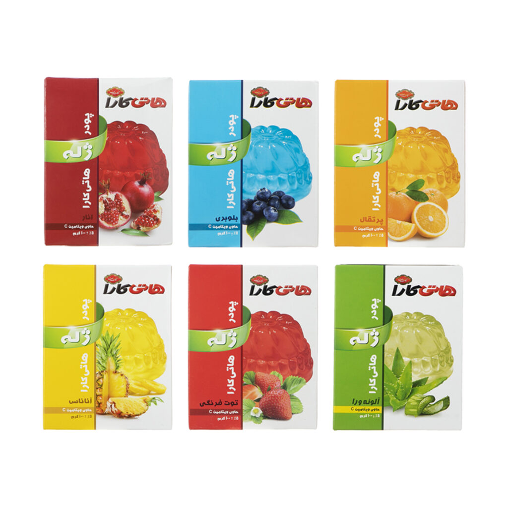 Pack de Poudre de Gelée Halal Mixte par Hati Kara, 100 gr (x6)