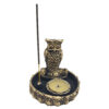 Sculpture artistique d’encens artisanale avec design de hibou