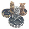 Sculpture artistique d’encens artisanale avec design de hibou