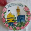Plaque en poterie islamique faite à la main avec peinture acrylique – Décoration murale inspirée du sanctuaire de l'Imam Reza