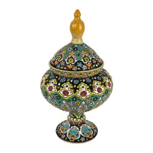 Sucrier en Poterie Persane Fait Main avec Couvercle – Minakari Émaillé