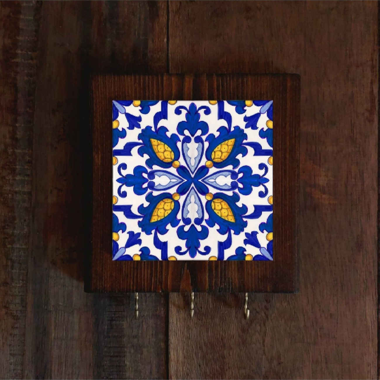 Porte-clés mural en bois persan fait main – Décor pour organiser vos clés