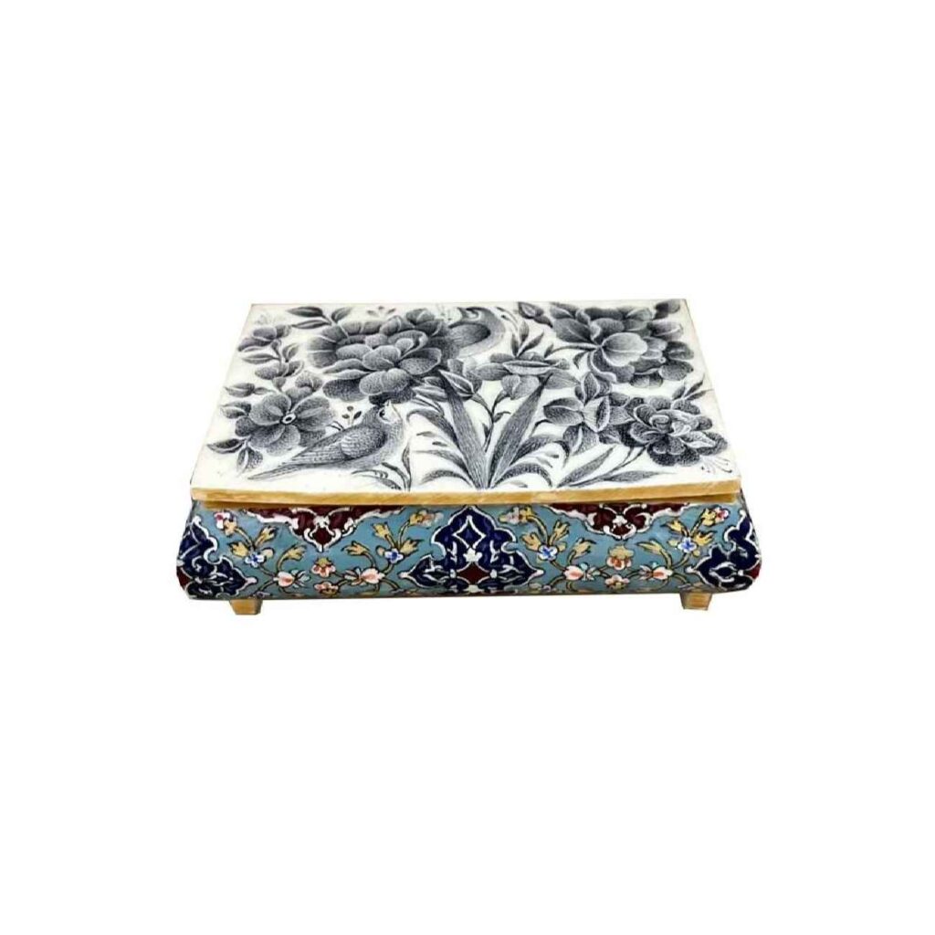 Boîte à bijoux en os artisanale avec motif Fleur & Oiseau - Organisateur parfait pour bijoux