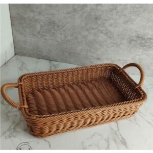 Panier en osier tissé à la main avec poignée – Mélange parfait de charme rustique