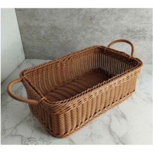 Panier en osier tissé à la main avec poignée – Mélange parfait de charme rustique et de rangement moderne
