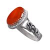 Bague en argent Islamique pour homme avec pierre Agate et design Ya Ali
