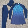 Maillot de Maillot de Bain Islamique pour Femmes avec Capuche Attachée et Leggings à Large Bande