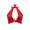 Ensemble soutien-gorge et culotte en dentelle - En dentelle rouge audacieuse avec col halter