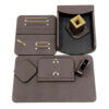 Accessoires de bureau en cuir pour espace de travail (8 pièces)