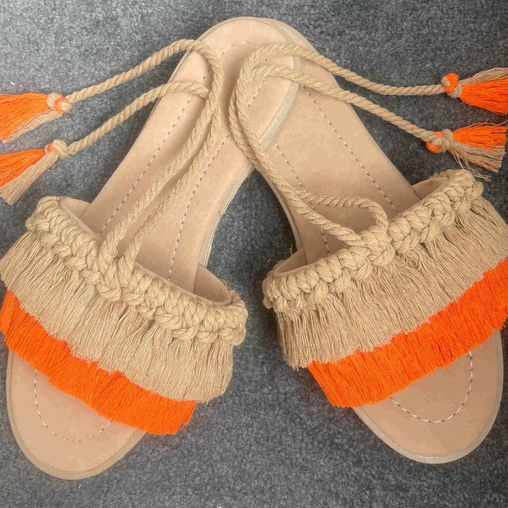 Sandales Macramé pour Femmes - Sandales Artisanales Tendance pour un Usage Décontracté