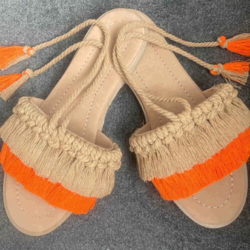Sandales Macramé pour Femmes - Sandales Artisanales Tendance pour un Usage Décontracté
