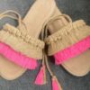 Sandales Macramé pour Femmes - Sandales Artisanales Tendance en Rose