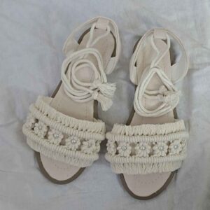 Sandales Macramé avec Design de Fleurs – Chaussures Artisanales pour l’Été